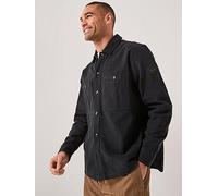 BOSS Oversize Fit Garment Dye Overshirt, Black, Size 3Xl, Men Black