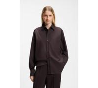 BOSS Oversized-fit blouse in cotton - Style Saturday_1, 50543800 Dark Brown 12