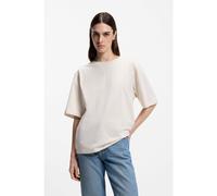 BOSS Oversized-fit cotton T-shirt with puff-print logo - Style C_Enis_Small_Logo, 50523256 Natural S
