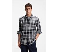 BOSS Oversized-fit shirt in checked cotton - Style Locky_2_M, 50567005 Grey Patterned XL