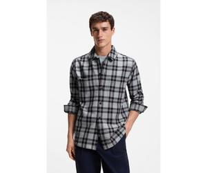 BOSS Oversized-fit shirt in checked cotton - Style Locky_2_M, 50567005 Grey Patterned XL