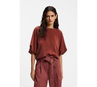 BOSS Oversized-fit sweatshirt with short balloon sleeves - Style C_Etami, 50556383 Dark Red XL