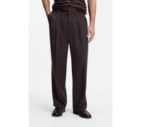 BOSS Oversized-fit trousers in draped twill - Style C-Pat-BB-DPL-262, 50561961 Dark Brown 40R