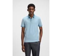 BOSS Oxford-piqué polo shirt with stripe trims - Style H-Prout 141, 50521116 Light Blue L