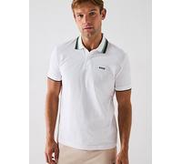 BOSS Paddy active polo shirt with contrast stripes - Style Paddy AP Heritage, 50538101 White L