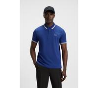 BOSS Green Paddy Mens Cotton-Piqué Polo Shirt with Contrast Logo - Medium Blue 420 - Medium Blue 420 - 4XL