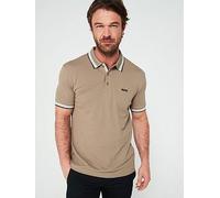 BOSS Paddy Regular Fit Polo Shirt, Khaki, Size L, Men Khaki