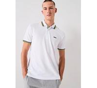 Men's BOSS Paddy Piqué Polo Shirt Open White/Yellow - Size: 42/Regular