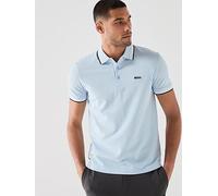 BOSS Paddy Tipped Polo Shirt, Light Blue, Size L, Men Light Blue