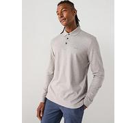 Boss Men's Pado 30 Long-Sleeve Polo Shirt L Silver