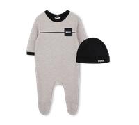 Boss - Pajama And Hat Set - Off White Marl - Boy - 12 Months