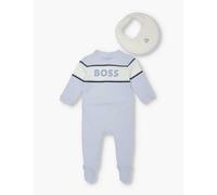 Boss Pale Blue Brand-print Two-piece Stretch-cotton Set 1 Month-9 Months 3