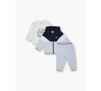 Boss Pale Blue Brand-print Two-piece Stretch-cotton Set 3 Months-12 Months