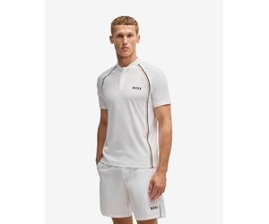 BOSS Pariq TOC Mesh Short Sleeve Polo shirt white black - L