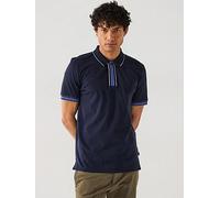 BOSS Parlay 185 Concealed Placket Regular Fit Polo Shirt- Navy, Dark Blue, Size M, Men Dark Blue