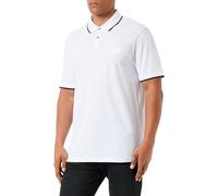 Boss Orange Passertip Mens Short Sleeve Polo Shirt With Tipped Collar - White - Size Medium