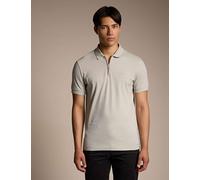 Boss Passerzip Logo-Patch Slim Fit Polo Shirt Beige