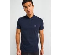 BOSS Passerzip Zipped Polo Shirt, Dark Blue, Size 3Xl, Men Dark Blue