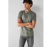 BOSS Passerzip Zipped Polo Shirt, Dark Khaki, Size M, Men Dark Khaki