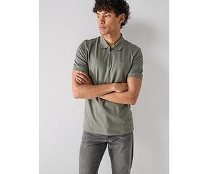 BOSS Passerzip Zipped Polo Shirt, Dark Khaki, Size S, Men Dark Khaki