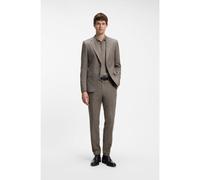 BOSS Patterned slim-fit suit in Italian virgin wool - Style H-Huge-2Pcs-263, 50571950 Dark Brown 36R