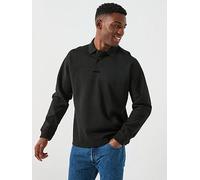 BOSS Pe_Heavylong Relaxed Fit Polo Shirt, Black, Size Xl, Men Black