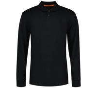 Pe Interlock Long Sleeve Polo Shirt Dark Blue, Large