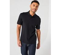BOSS Pe_Interlock Tonal Logo Polo Shirt, Black, Size 3Xl, Men Black