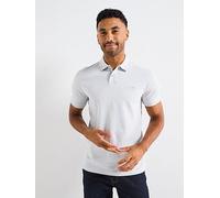 BOSS Pe Interlock Tonal Logo Polo Shirt, Grey, Size L, Men Grey