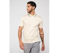 BOSS Penrose 38 Slim Fit Corporate Stripe Tipped Polo Shirt, Light Beige, Size L, Men Light Beige