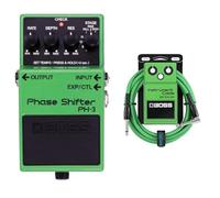 BOSS PH-3 Phase Shifter Guitar Effects Pedal Bundle with BOSS BIC-10A-GR Instrument Cable
