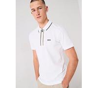 BOSS Mens Zip Neck Philix Polo Shirt - Colour: 100 White - Size: XXL