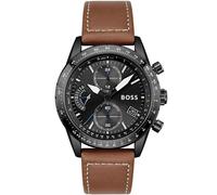 BOSS Pilot Edition 1513851 Men's Watch - 44mm Black Dial Leather