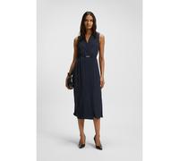 BOSS Pinstripe dress with buttoned wrap front - Style Dimosa, 50548494 Dark Blue 12