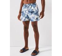 BOSS Piranha Floral Print Swimshorts, Light Blue, Size S, Men Light Blue
