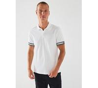 BOSS Polo Zone Cuff Logo Polo Shirt - White, White, Size 3Xl, Men White