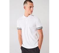 BOSS Slim-fit polo shirt in cotton with striped cuffs - Style Polo Zone, 50544448 White XXXL