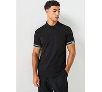 BOSS Polo Zone Slim Fit Cuff Logo Polo Shirt - Black, Black, Size 3Xl, Men Black