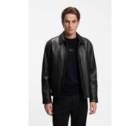 BOSS Porsche x BOSS leather jacket with concealed magnetic closure - Style LH_PS Icons70 ST, 50569177 Black XL
