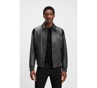 BOSS Porsche x BOSS leather jacket with contrast details - Style Meon_PS, 50543223 Dark Grey 44R