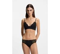 BOSS Premium lace bralette with mesh pleating - Style TRIANGLE_BLOSSOM, 50556193 Black XL