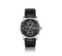 BOSS PRINCIPLE MASTER Black-textured-dial watch with leather strap - Style PRINCIPLE MASTER, 58564949 Black pcs.