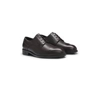 BOSS Printed-leather Derby shoes with cap toe - Style Tayil_Derb_tcgrprWP, 50552490 Dark Brown 8.5