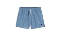 BOSS Printed Swim Shorts with Logo Badge Blue