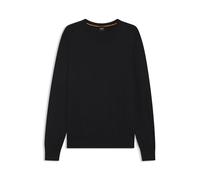 BOSS Embroidered-Logo Sweater in Cotton Jersey Black