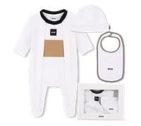 Boss - Pyjama Set, Hat, And Bib - White - Boy - 1 Month