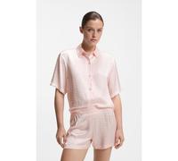 BOSS Pyjama shirt in satin with monogram jacquard - Style B Monogram_Top, 50561023 light pink XS