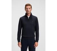 BOSS Quarter-zip cotton-terry sweatshirt with logo patch - Style Zetrust, 50468926 Dark Blue S