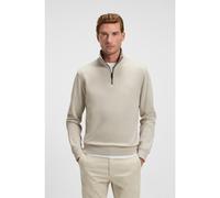 BOSS Quarter-zip cotton-terry sweatshirt with logo patch - Style Zetrust, 50468926 Light Beige XL