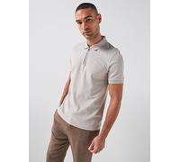 BOSS Quarter Zip Polo Shirt, Light Grey, Size S, Men Light Grey